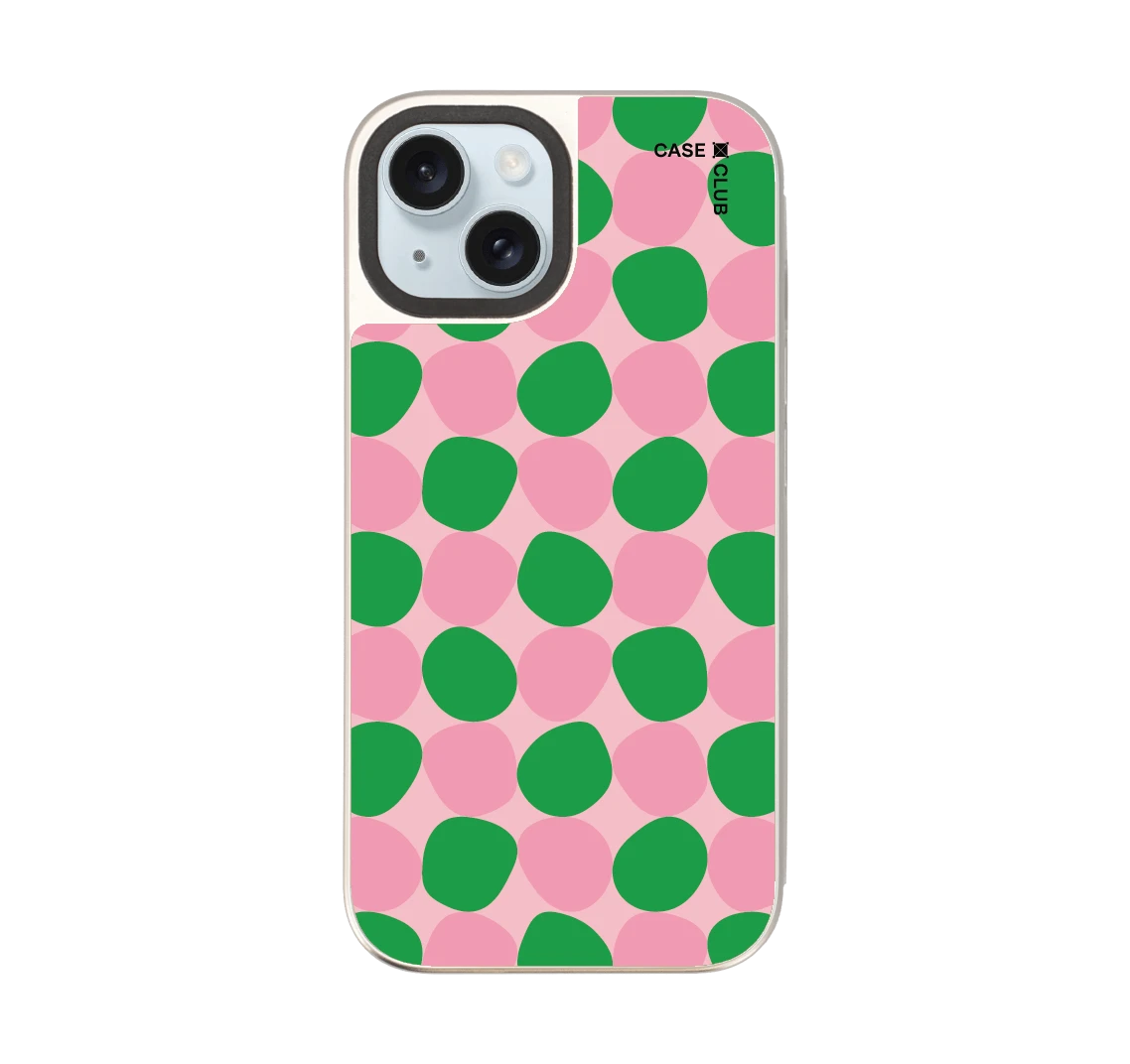 dark green stack polka dots